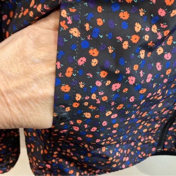 HERSCHEL Sz S Voyage Wind Ditzy Floral Hooded Pockets Zip Up Windbreaker  Jacket - Picture 9 of 10